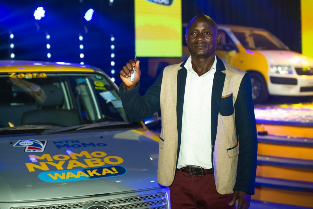 Geofrey Mugabi was one of the final winners of the coveted brand New MoMo Nyabo Waaka cars