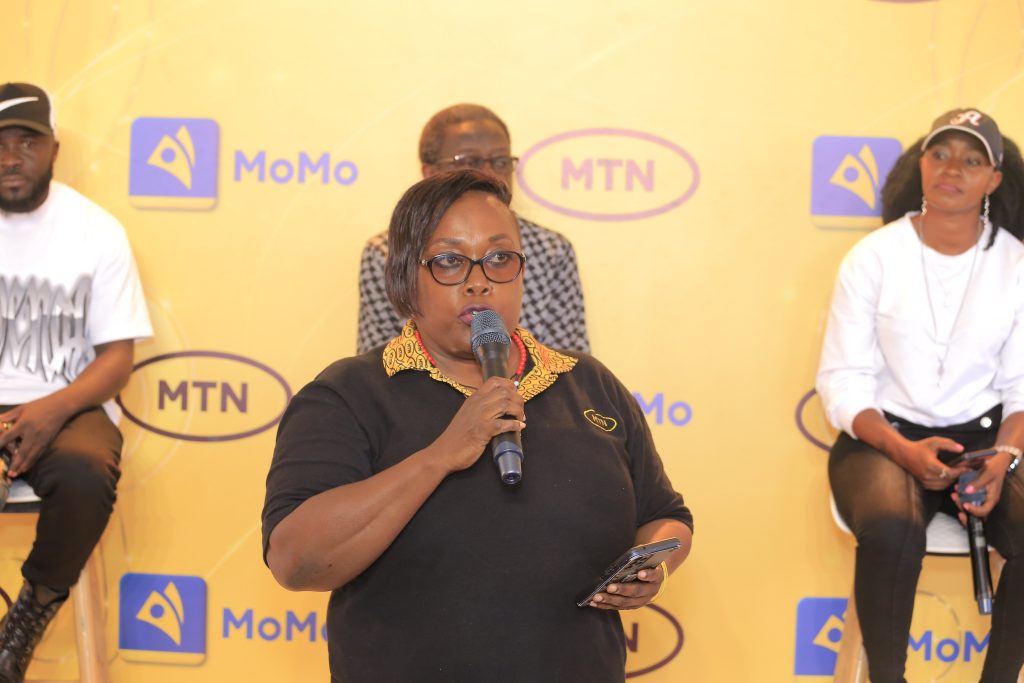 MTNs Barbara Representing the MTN Ugandas Chief Marketing Officer at the MTN Artist Press Conference